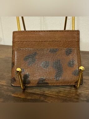 Rare Vintage Madewell Brown Leopard Print Leather Small ID Card Wallet